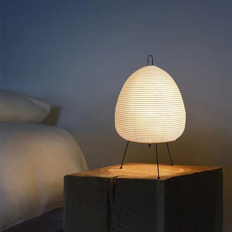 Japanse LED Tafellamp met Artistiek Ontwerp en Energiezuinige Technologie - Wit, 60 cm Hoog, Ronde Vorm-3