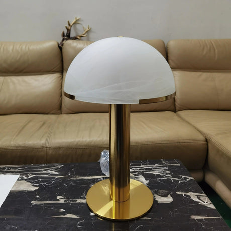 Variant image for Stijlvolle Tafellamp Zwart en Goud van Albast en Metaal - Unieke Lampenkap 30 cm Diameter-1