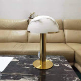 Variant image for Stijlvolle Tafellamp Zwart en Goud van Albast en Metaal - Unieke Lampenkap 30 cm Diameter-5