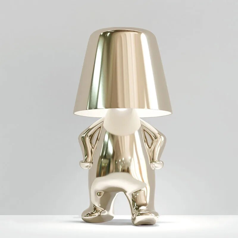 Variant image for Moderne LED Tafellamp met Uniek Denker Ontwerp en Warm Wit Licht - Kunsthars Voet voor Stijlvolle Interieurs-4
