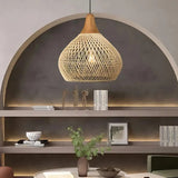 Handgemaakte Rotan Hanglamp - Boho Woonkamer Lamp met Warme Verlichting voor Slaapkamer en Eetkamer-3