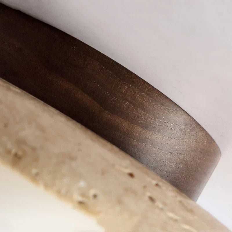 Moderne Travertine Plafondlamp met Inbouw LED Verlichting - Warm Wit voor Trappenhuis en Gangen-4