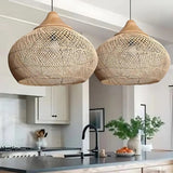 Handgemaakte Rotan Hanglamp - Boho Woonkamer Lamp met Warme Verlichting voor Slaapkamer en Eetkamer-6